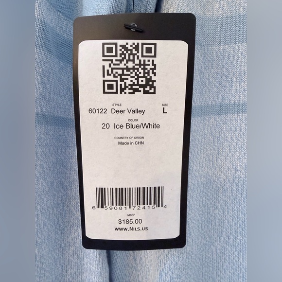 NILS Blue Quarter-Zip Ski Sweater with Snowflakes | NWT | Size L | Apres Ski - Picture 4 of 8